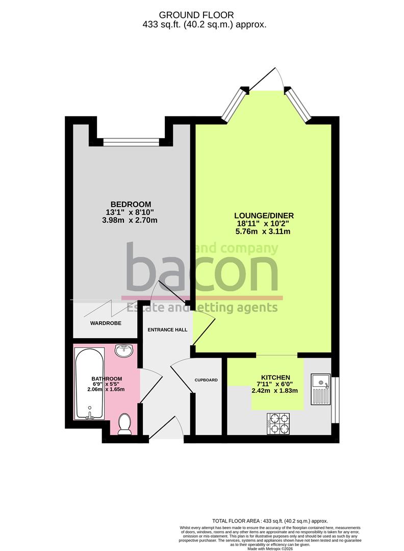 Floor Plan | Flat | Mortimer House, Penfold Road, Broadwater, Worthing, West Sussex, BN14 8PG | For Sale